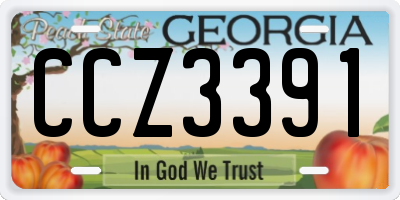 GA license plate CCZ3391