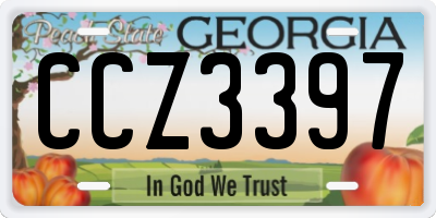 GA license plate CCZ3397
