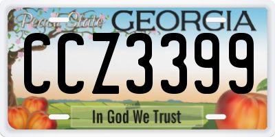 GA license plate CCZ3399