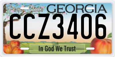 GA license plate CCZ3406