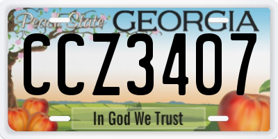 GA license plate CCZ3407