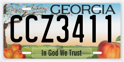 GA license plate CCZ3411