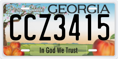 GA license plate CCZ3415