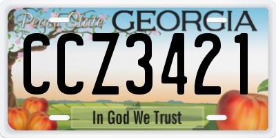 GA license plate CCZ3421