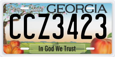 GA license plate CCZ3423