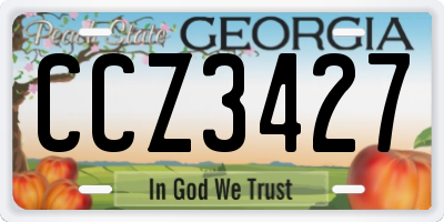 GA license plate CCZ3427