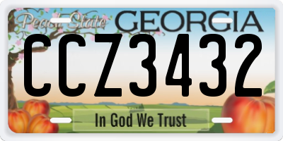 GA license plate CCZ3432