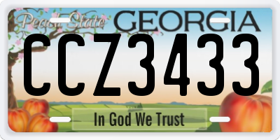 GA license plate CCZ3433