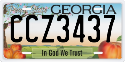GA license plate CCZ3437
