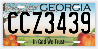GA license plate CCZ3439