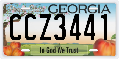 GA license plate CCZ3441