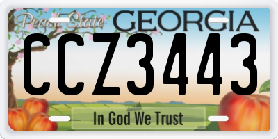 GA license plate CCZ3443