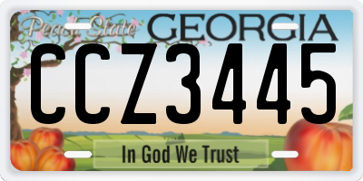 GA license plate CCZ3445