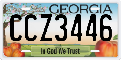 GA license plate CCZ3446