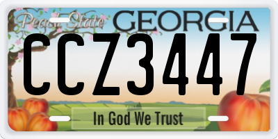GA license plate CCZ3447