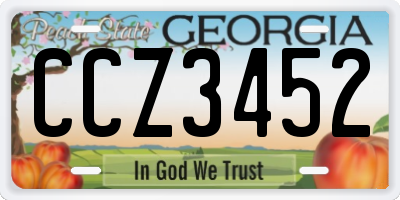 GA license plate CCZ3452