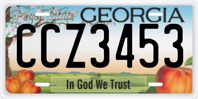 GA license plate CCZ3453