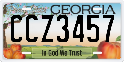 GA license plate CCZ3457