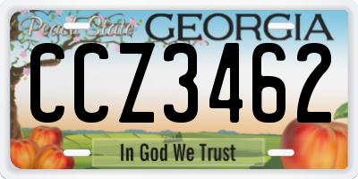 GA license plate CCZ3462