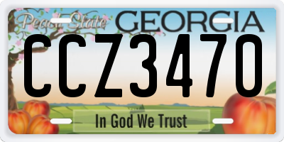 GA license plate CCZ3470