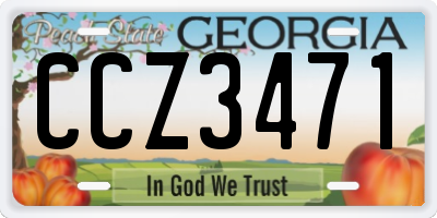 GA license plate CCZ3471