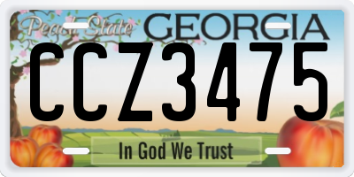 GA license plate CCZ3475