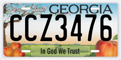 GA license plate CCZ3476