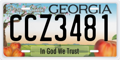 GA license plate CCZ3481