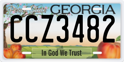 GA license plate CCZ3482