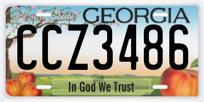 GA license plate CCZ3486