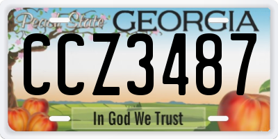 GA license plate CCZ3487