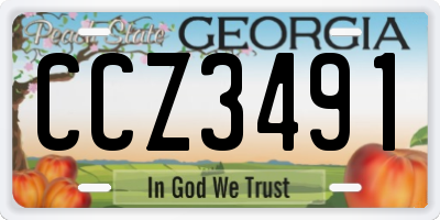GA license plate CCZ3491