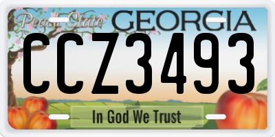 GA license plate CCZ3493