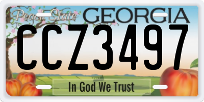 GA license plate CCZ3497