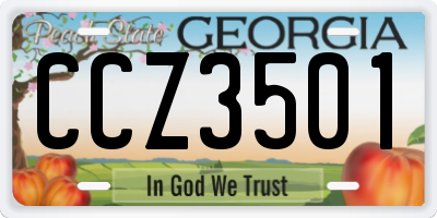 GA license plate CCZ3501