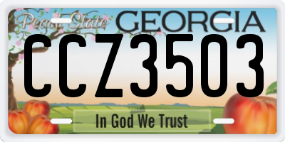 GA license plate CCZ3503