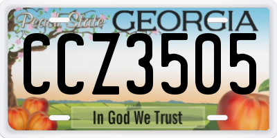 GA license plate CCZ3505