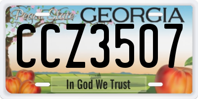 GA license plate CCZ3507