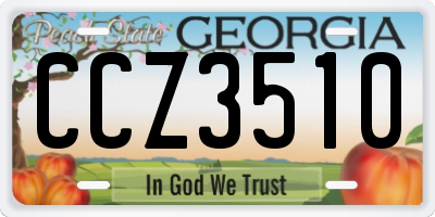 GA license plate CCZ3510