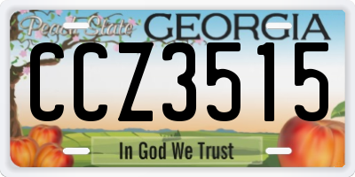 GA license plate CCZ3515