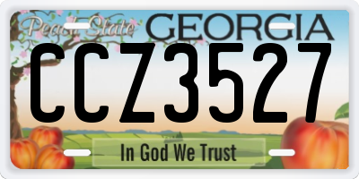 GA license plate CCZ3527