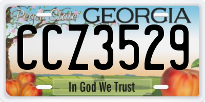GA license plate CCZ3529