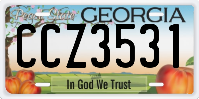 GA license plate CCZ3531