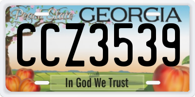 GA license plate CCZ3539