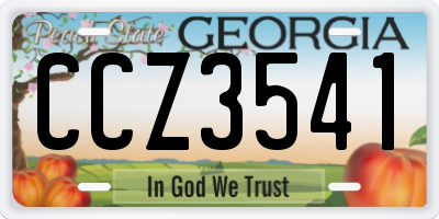 GA license plate CCZ3541