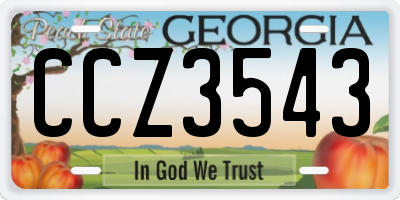 GA license plate CCZ3543