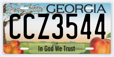GA license plate CCZ3544