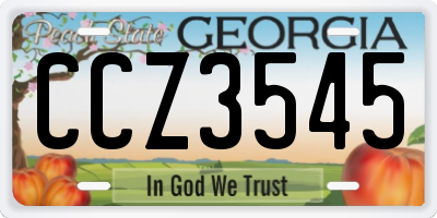 GA license plate CCZ3545