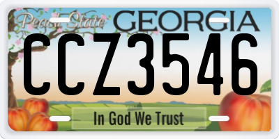 GA license plate CCZ3546