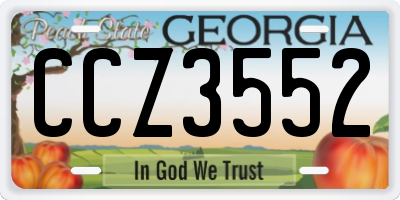 GA license plate CCZ3552